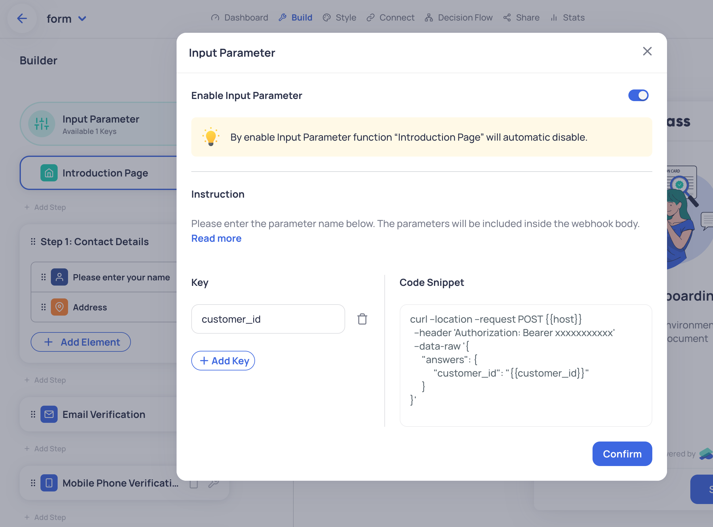 Input Parameter Setting